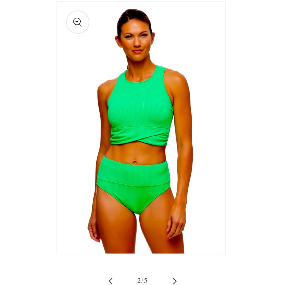 High waisted Ribbed Green Bottoms